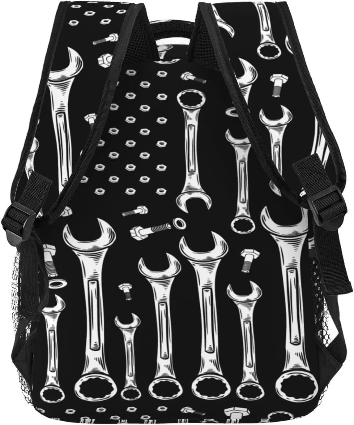 Car Mechanic American Flag Casual Backpacks Sport Backpack Travel Rucksack Canvas Daypack Workout Bags with Pockets for Gym Working Hiking