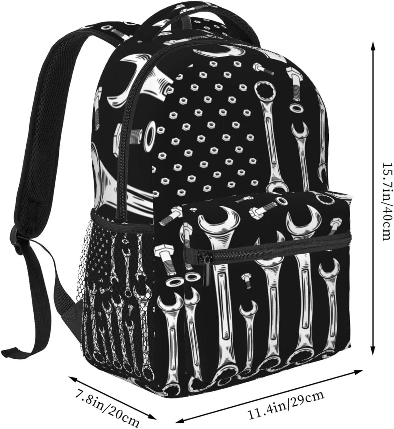 Car Mechanic American Flag Casual Backpacks Sport Backpack Travel Rucksack Canvas Daypack Workout Bags with Pockets for Gym Working Hiking