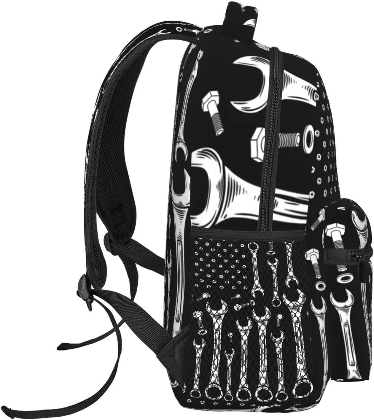 Car Mechanic American Flag Casual Backpacks Sport Backpack Travel Rucksack Canvas Daypack Workout Bags with Pockets for Gym Working Hiking