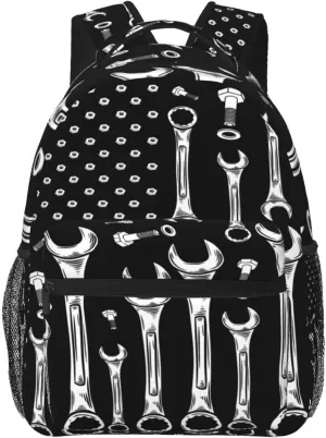 Car Mechanic American Flag Casual Backpacks Sport Backpack Travel Rucksack Canvas Daypack Workout Bags with Pockets for Gym Working Hiking