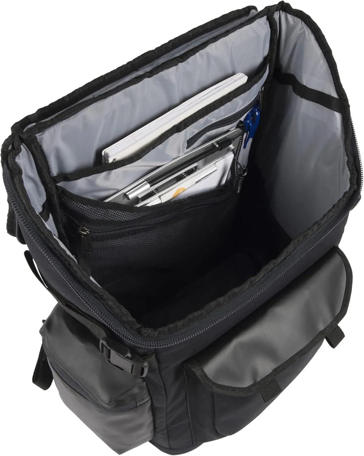 Carhartt 35L Nylon Workday Backpack, Durable Water-Resistant Pack with 15" Laptop Sleeve and Adjustable Shoulder Straps, Black, One Size