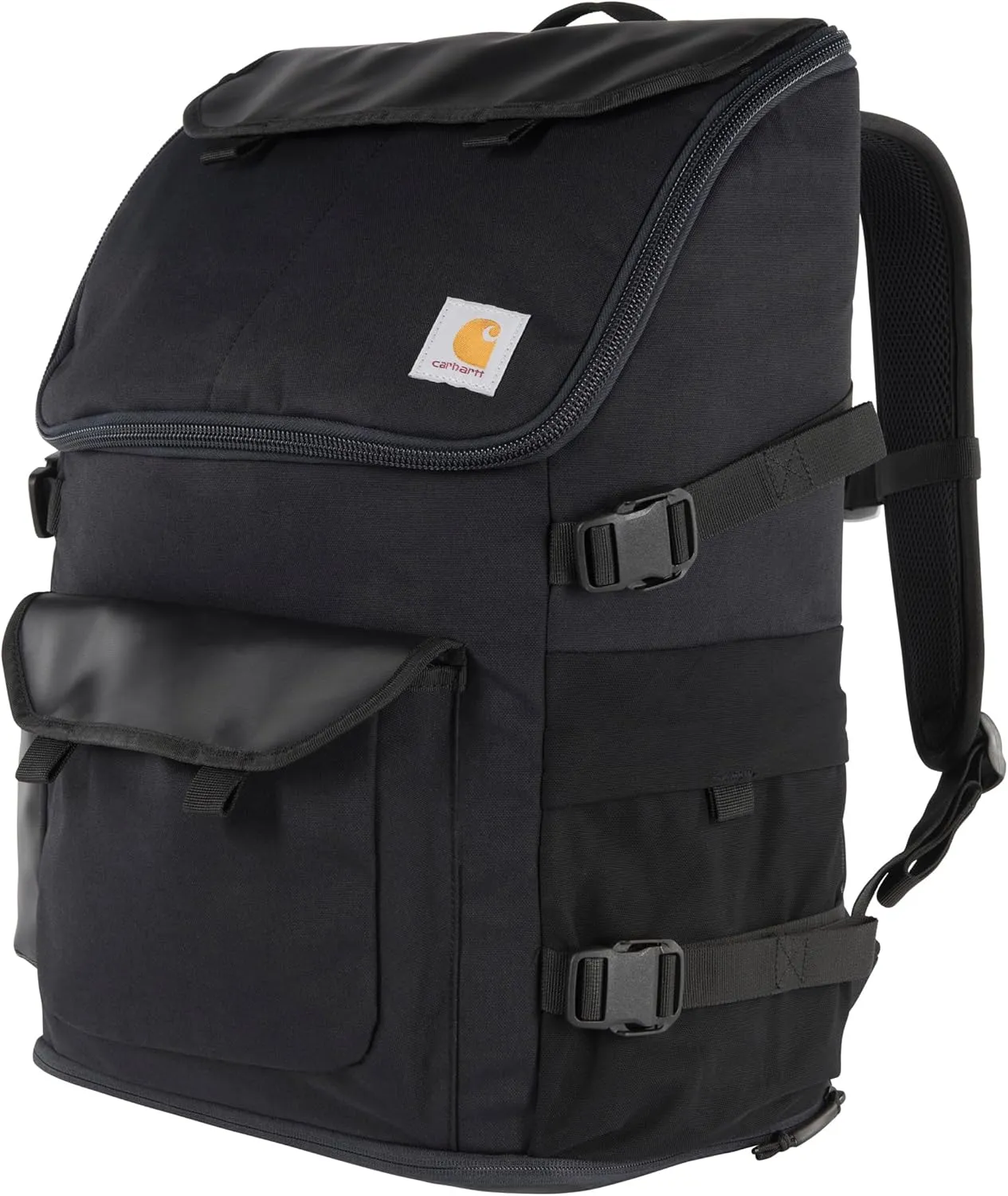 Carhartt 35L Nylon Workday Backpack, Durable Water-Resistant Pack with 15" Laptop Sleeve and Adjustable Shoulder Straps, Black, One Size