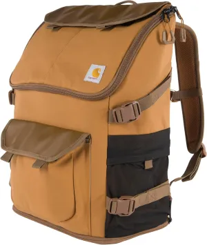 Carhartt 35L Nylon Workday Backpack, Durable Water-Resistant Pack with 15" Laptop Sleeve and Adjustable Shoulder Straps, Brown, One Size