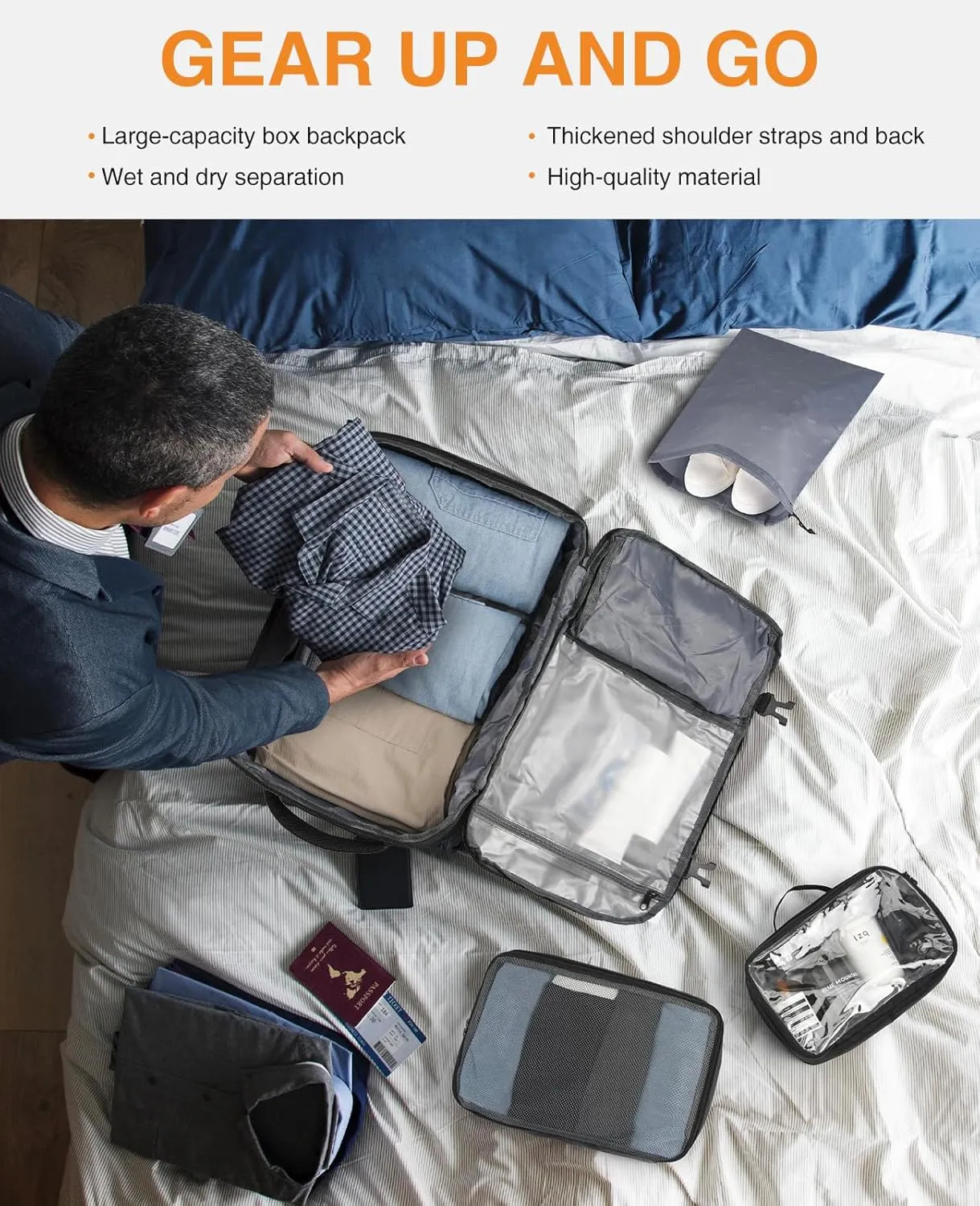 Carry On Backpack,Travel Backpack with 3 Packing Cubes for Men Women,Laptop Backpack Airline Approved Weekender Bag Mochila de Viaje