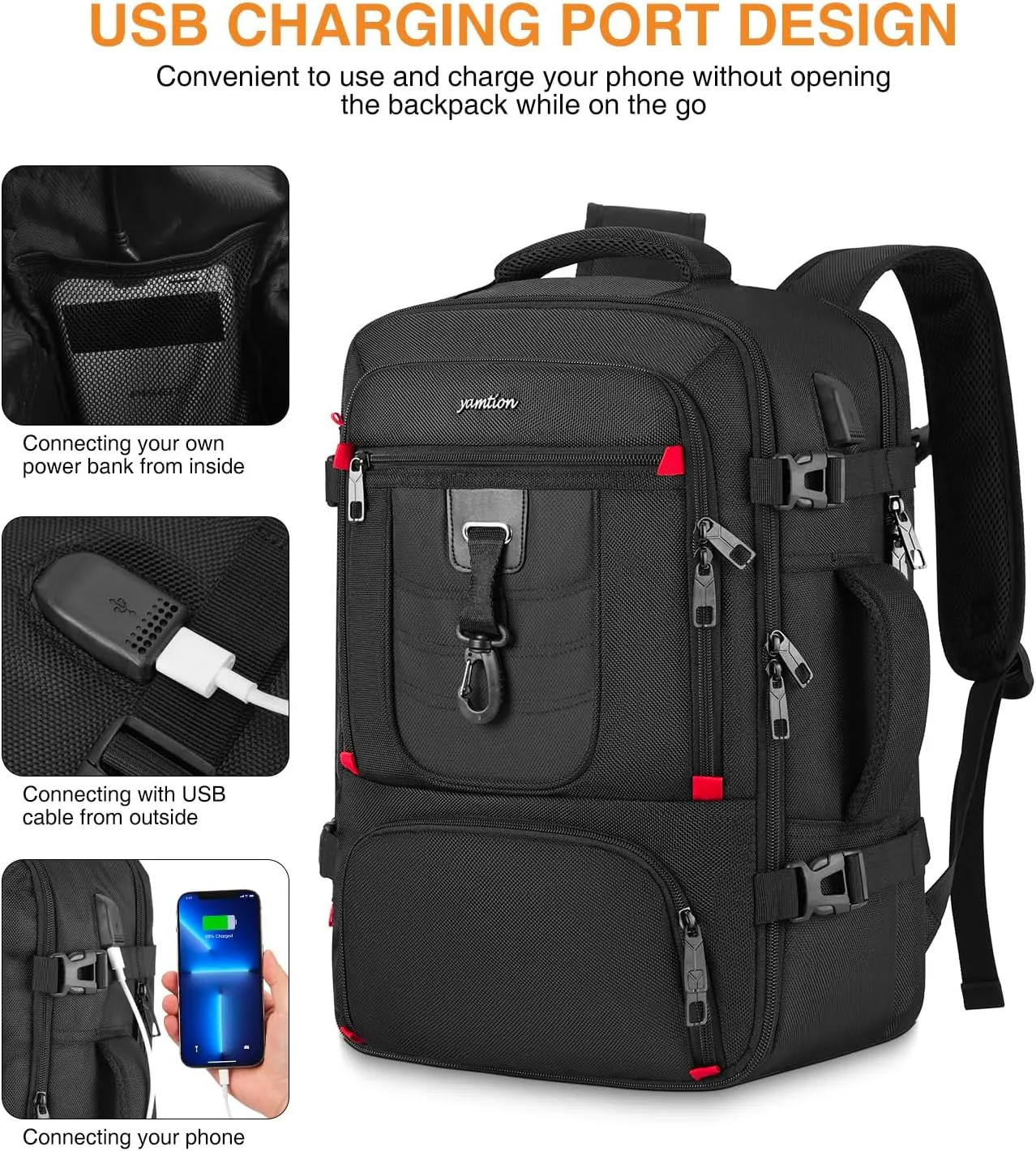 Carry On Backpack,Travel Backpack with 3 Packing Cubes for Men Women,Laptop Backpack Airline Approved Weekender Bag Mochila de Viaje