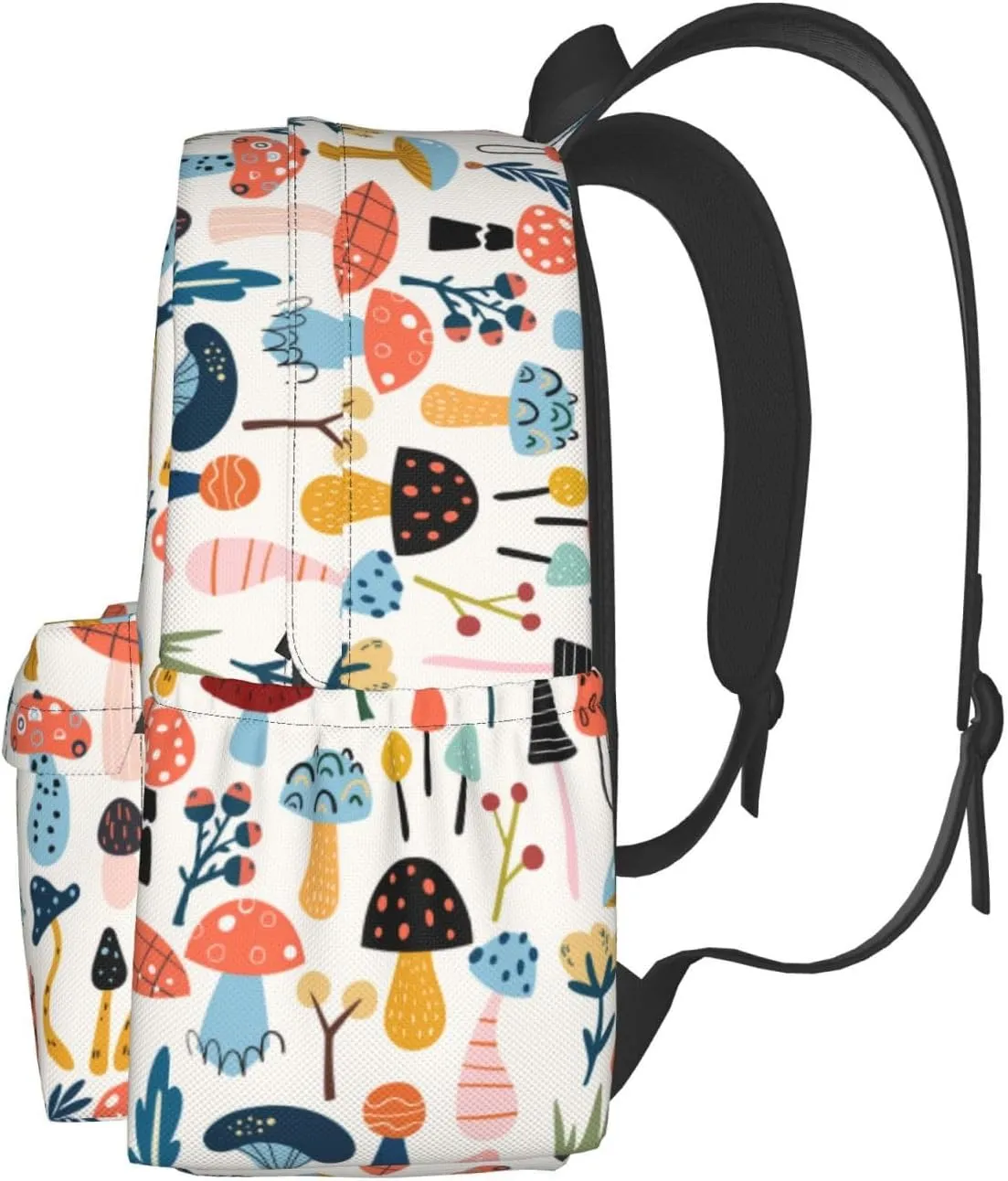 Cartoon Mushrooms Stylish Backpack With Adjustable Padded Shoulder Straps Daypacks For College Travel