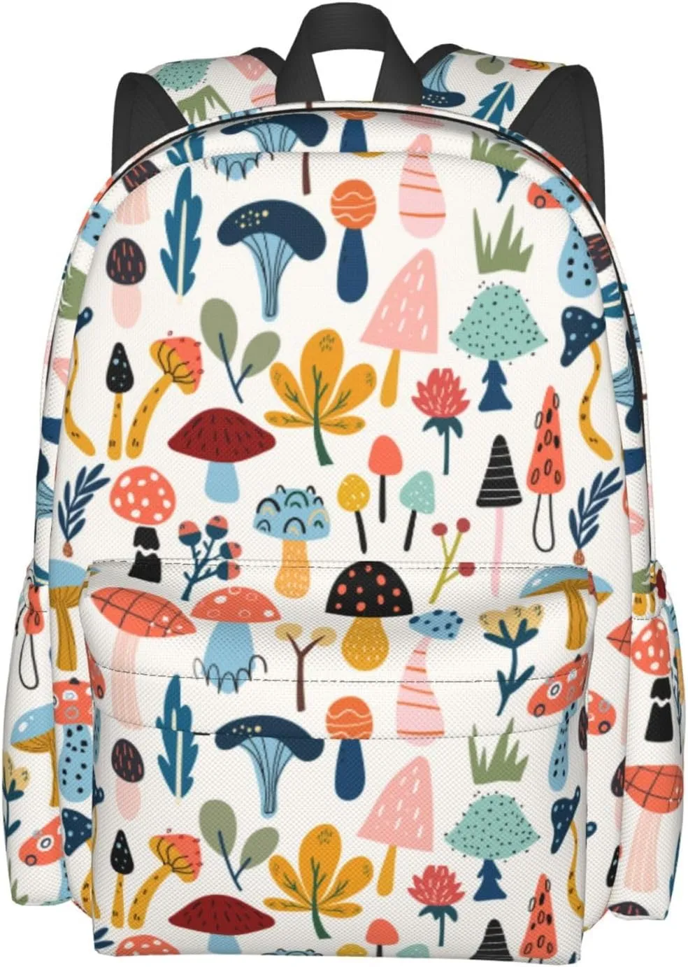 Cartoon Mushrooms Stylish Backpack With Adjustable Padded Shoulder Straps Daypacks For College Travel
