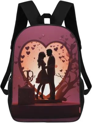 Casual Backpack for Men Women Waterproof Lightweight Daypack Travel Laptop Bag Kissing Silhouette