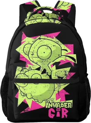 Casual Backpack Invader Cartoon_Zim Unisex High Capacity Students Schoolbag Travel Fashion Shoulders Bag