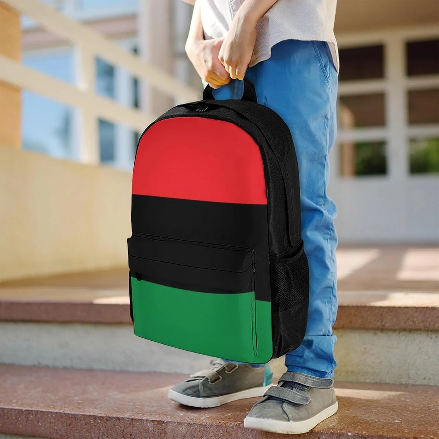 Casual Daypack Big Capacity Anti-Theft Multipurpose Shoulder Bag Backpack for Outdoors Bicycle - for Black Lives Matter Flag African American Flag, Travel Hiking Daypack