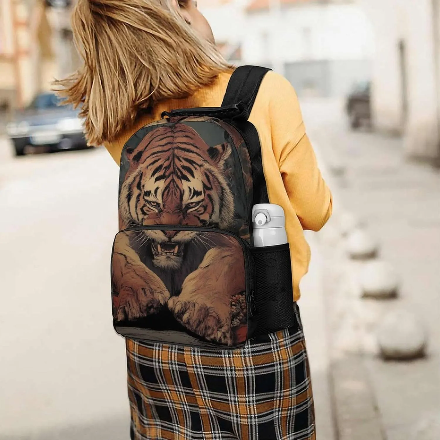 Casual Daypack Multipurpose Anti-Theft Large Capacity Carry On Bag - Animal King Cool Tiger Art Casual Daypack Climbing Shoulder Bag With Padded Straps