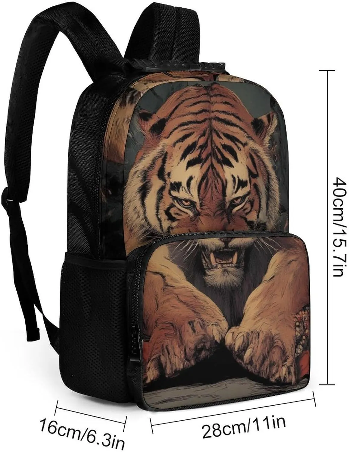 Casual Daypack Multipurpose Anti-Theft Large Capacity Carry On Bag - Animal King Cool Tiger Art Casual Daypack Climbing Shoulder Bag With Padded Straps