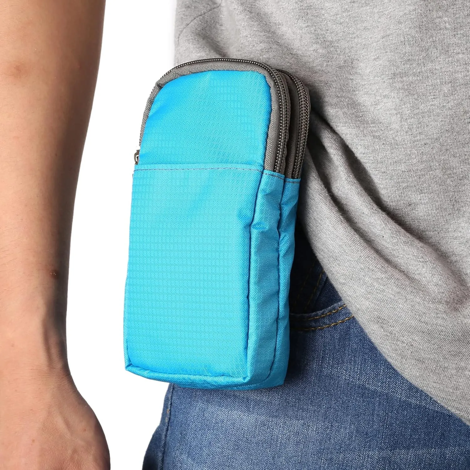 Cell Phone Holster with Belt Loop, Crossbody Phone Bag for Men, Smartphone Shoulder Messenger Pouch Waterproof Zipper Belt Clip Pocket Wallet Mobile Phone Cross Body Sling Chest Bag with Strap Handbag