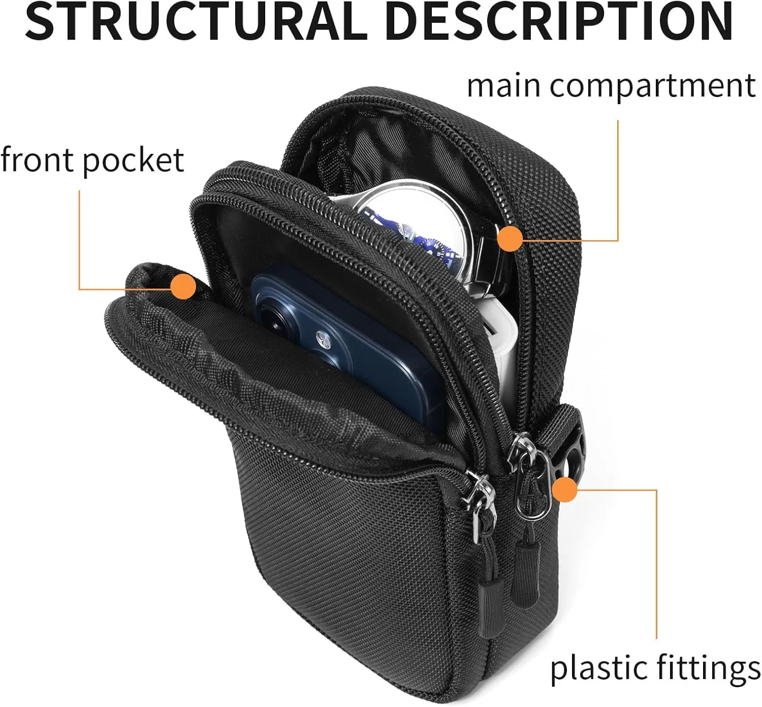 Cell Phone Purse Wallet Small Crossbody Purse Bags with Shoulder Strap For Crossbody Bag Oxford Black (black)