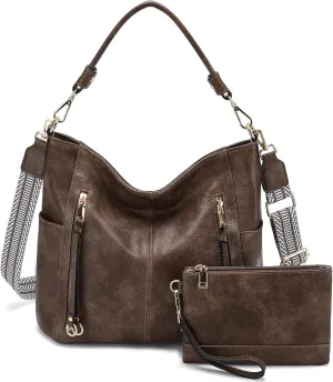 Chase Chic Hobo Bag for Women, PU Ladies Purse Handbags Trendy Crossbody Shoulder Bucket Bag for Work,Travel