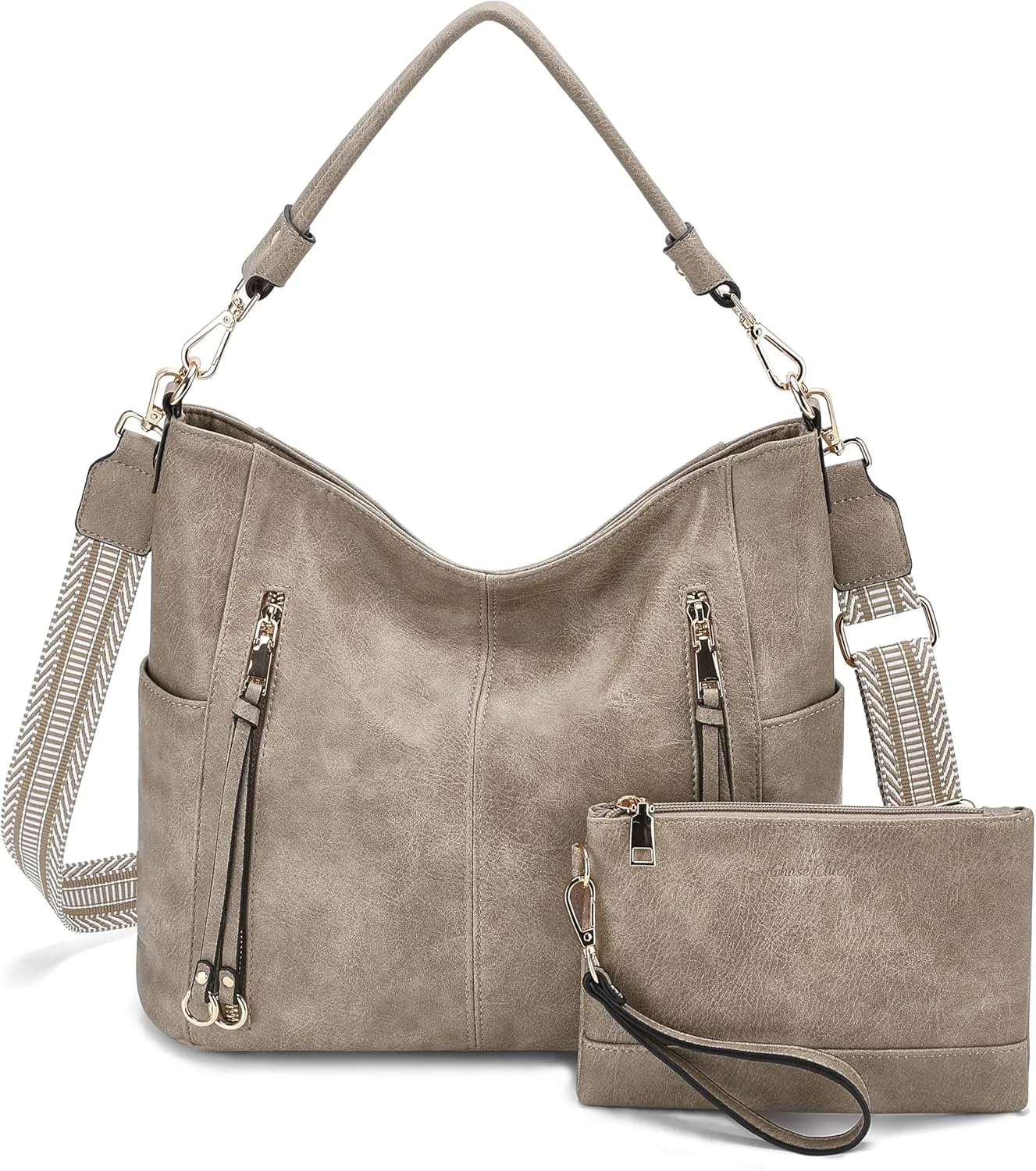 Chase Chic Hobo Bag for Women, PU Ladies Purse Handbags Trendy Crossbody Shoulder Bucket Bag for Work,Travel