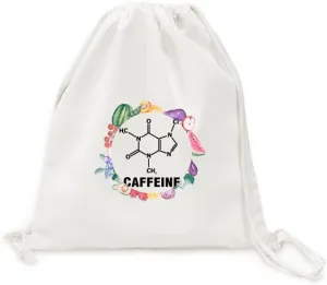 Checal Caffeine Substance Molecule Canvas Fabric Vegetable Fruit Folding Cinch Bag