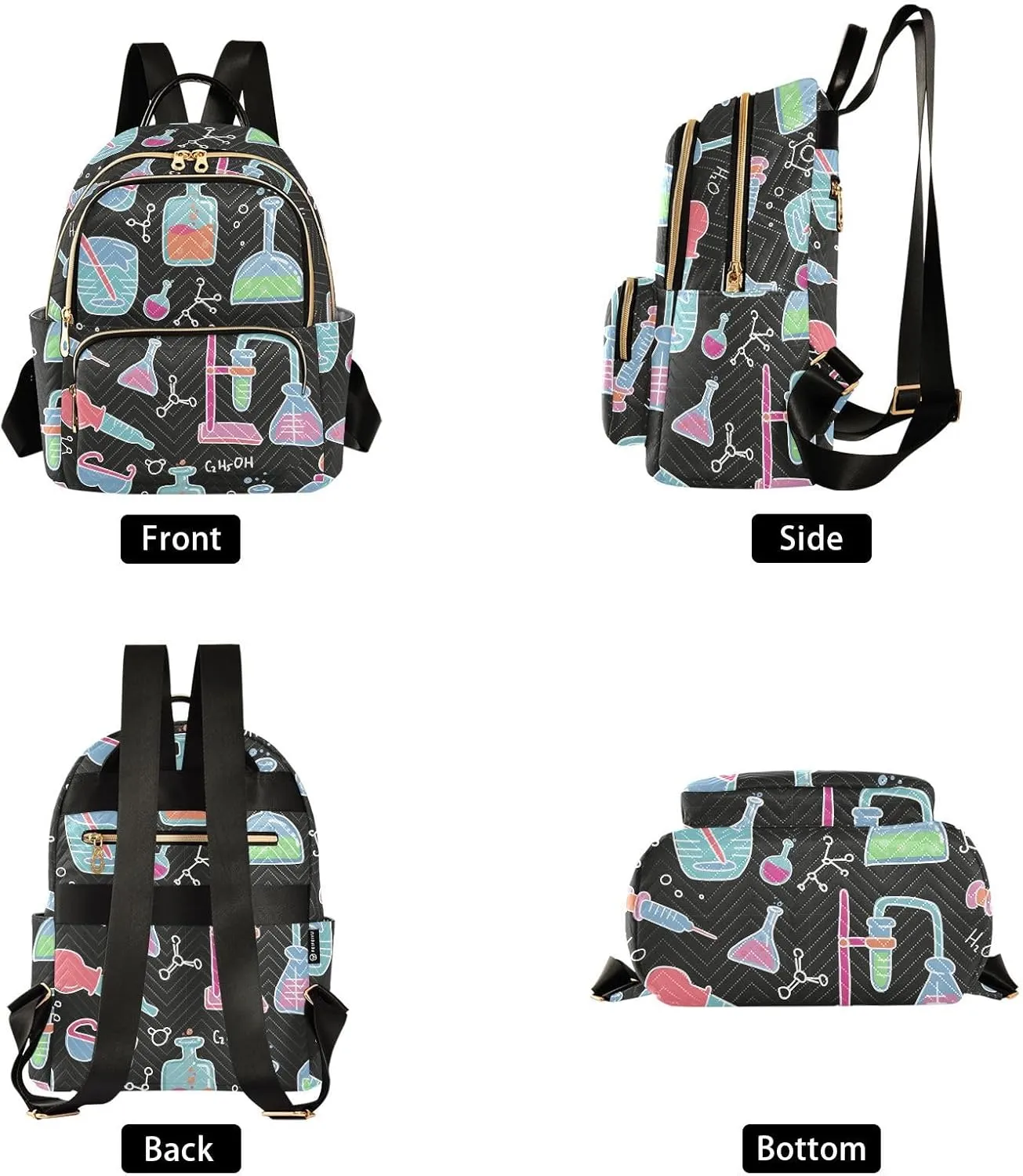 Chemical Laboratory Mini Backpack Women's Quilted Small Backpack Purse for Women College Fashion Travel Daypack Shoulder Bag