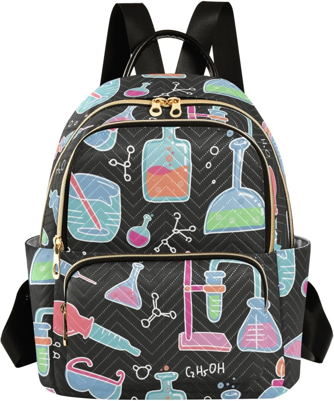 Chemical Laboratory Mini Backpack Women's Quilted Small Backpack Purse for Women College Fashion Travel Daypack Shoulder Bag