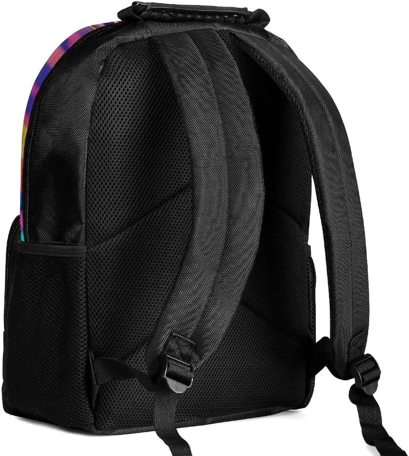 Chic Cartoon Woman African American Black Woman Art Backpack Polyester Anti-Theft Multipurpose Bookbag Large Capacity Laptop Book Bag Rucksack With Side Pockets