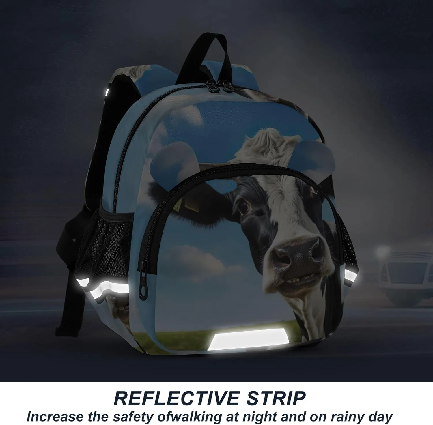 CHIFIGNO Toddler Backpack for Boys Girls, Cow Farm Animals Small Travel Bookbag Kids School Bag Preschool Kindergarten Backpack