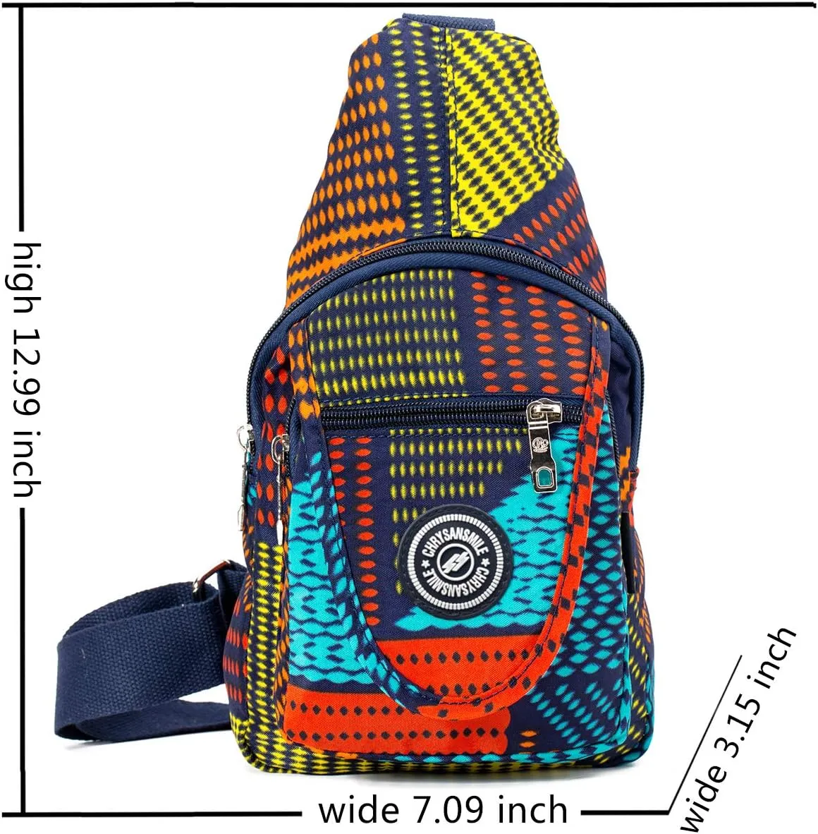 Chrysansmile Sling Bag for Women Men Nylon Crossbody Bags Fanny Packs Flower Print Small Backpack for Travel Hiking