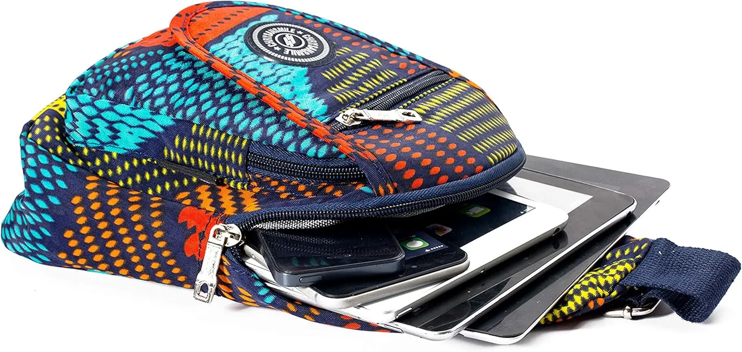 Chrysansmile Sling Bag for Women Men Nylon Crossbody Bags Fanny Packs Flower Print Small Backpack for Travel Hiking