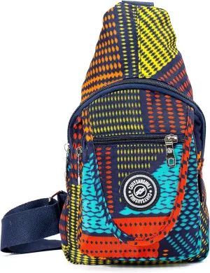 Chrysansmile Sling Bag for Women Men Nylon Crossbody Bags Fanny Packs Flower Print Small Backpack for Travel Hiking