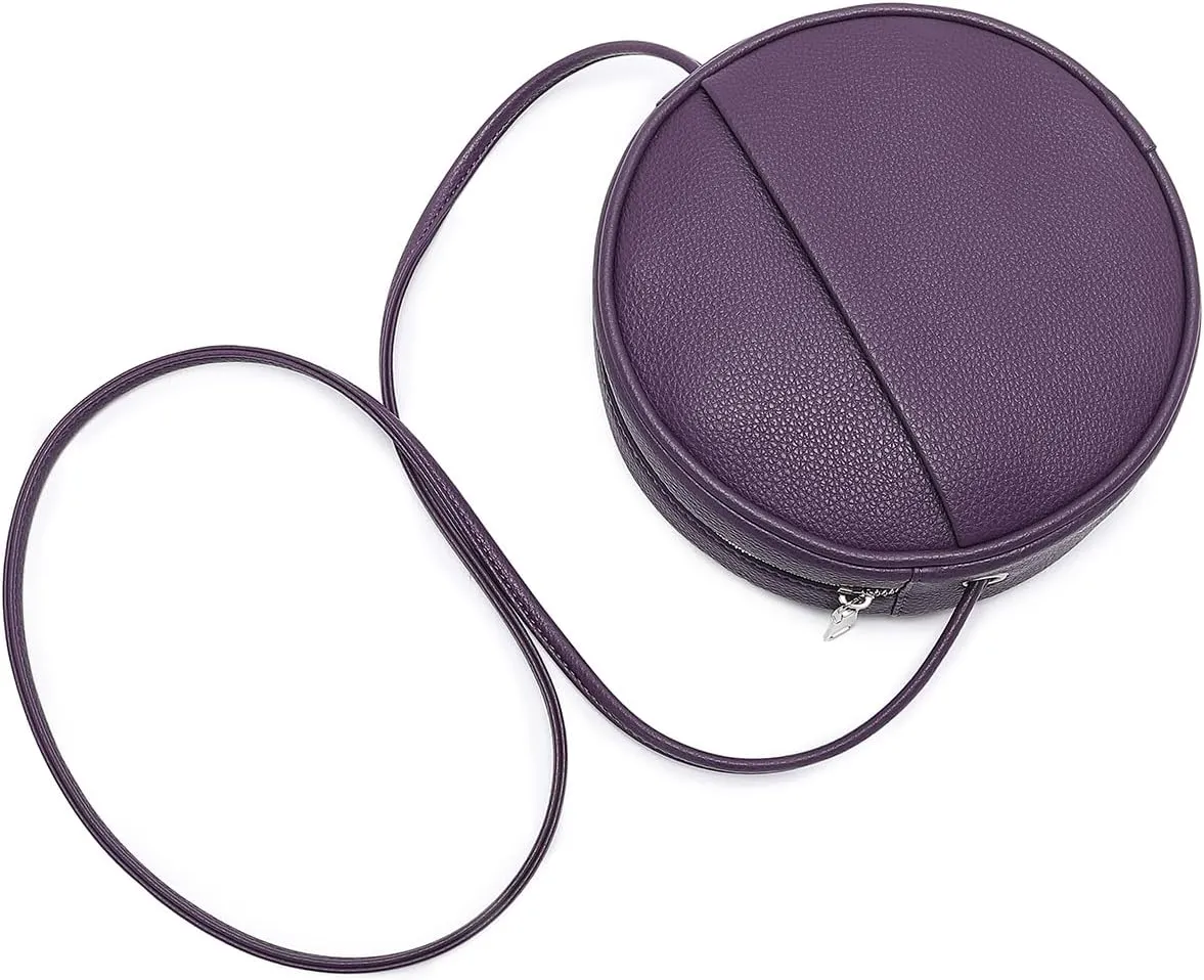 Circle Crossbody Bag for Women NYLON Circle Purse with Zipper Adjustable Knot Shoulder Straps