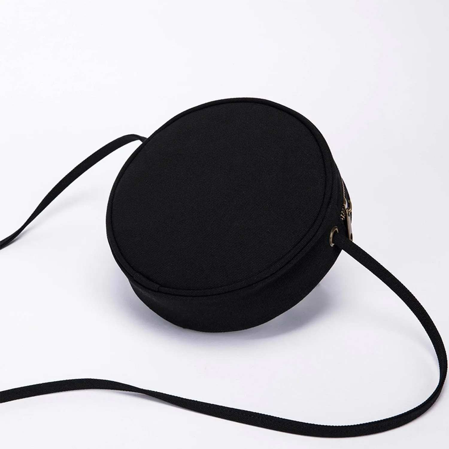 Circle Crossbody Bag for Women NYLON Circle Purse with Zipper Adjustable Knot Shoulder Straps