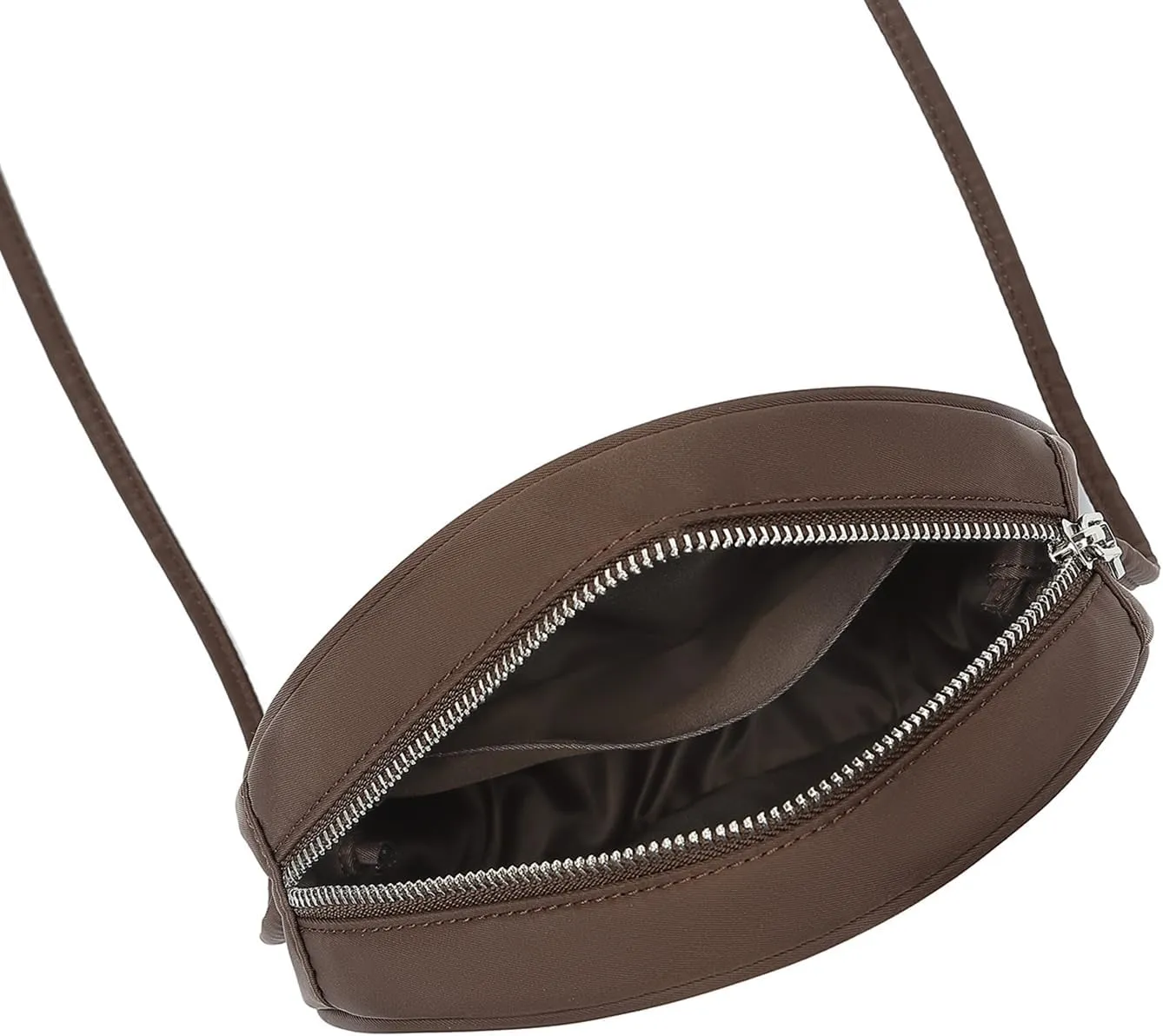 Circle Crossbody Bag for Women NYLON Circle Purse with Zipper Adjustable Knot Shoulder Straps