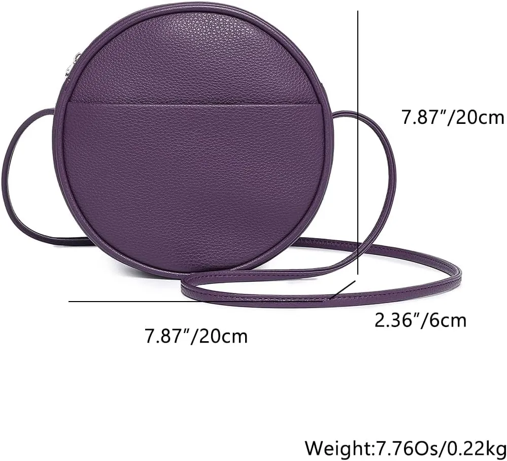Circle Crossbody Bag for Women NYLON Circle Purse with Zipper Adjustable Knot Shoulder Straps