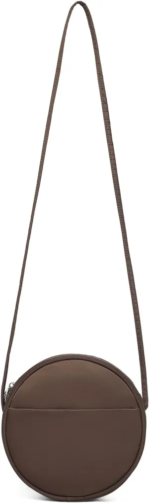 Circle Crossbody Bag for Women NYLON Circle Purse with Zipper Adjustable Knot Shoulder Straps