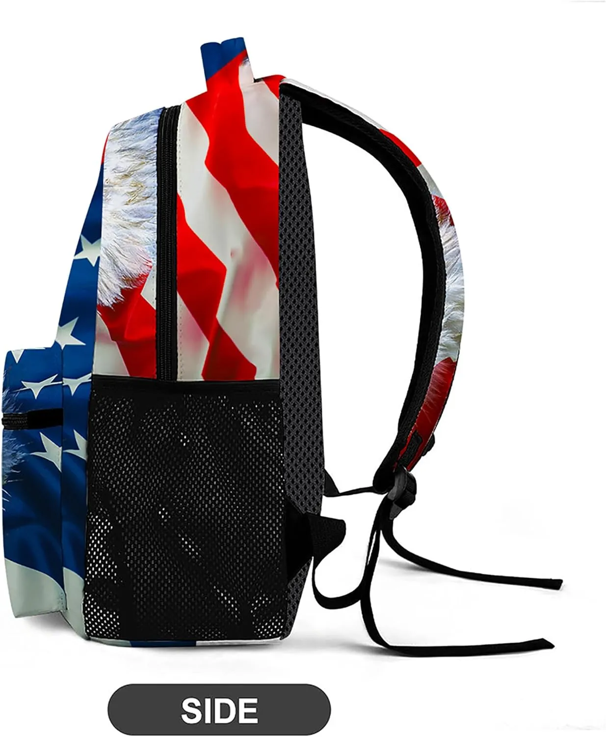 Classic Eagle Backpack, Lightweight Durable Laptop Bag 3D Printed Daypack with Multiple Pockets, Stylish Shoulders Backpack(Eagle & American Flag)