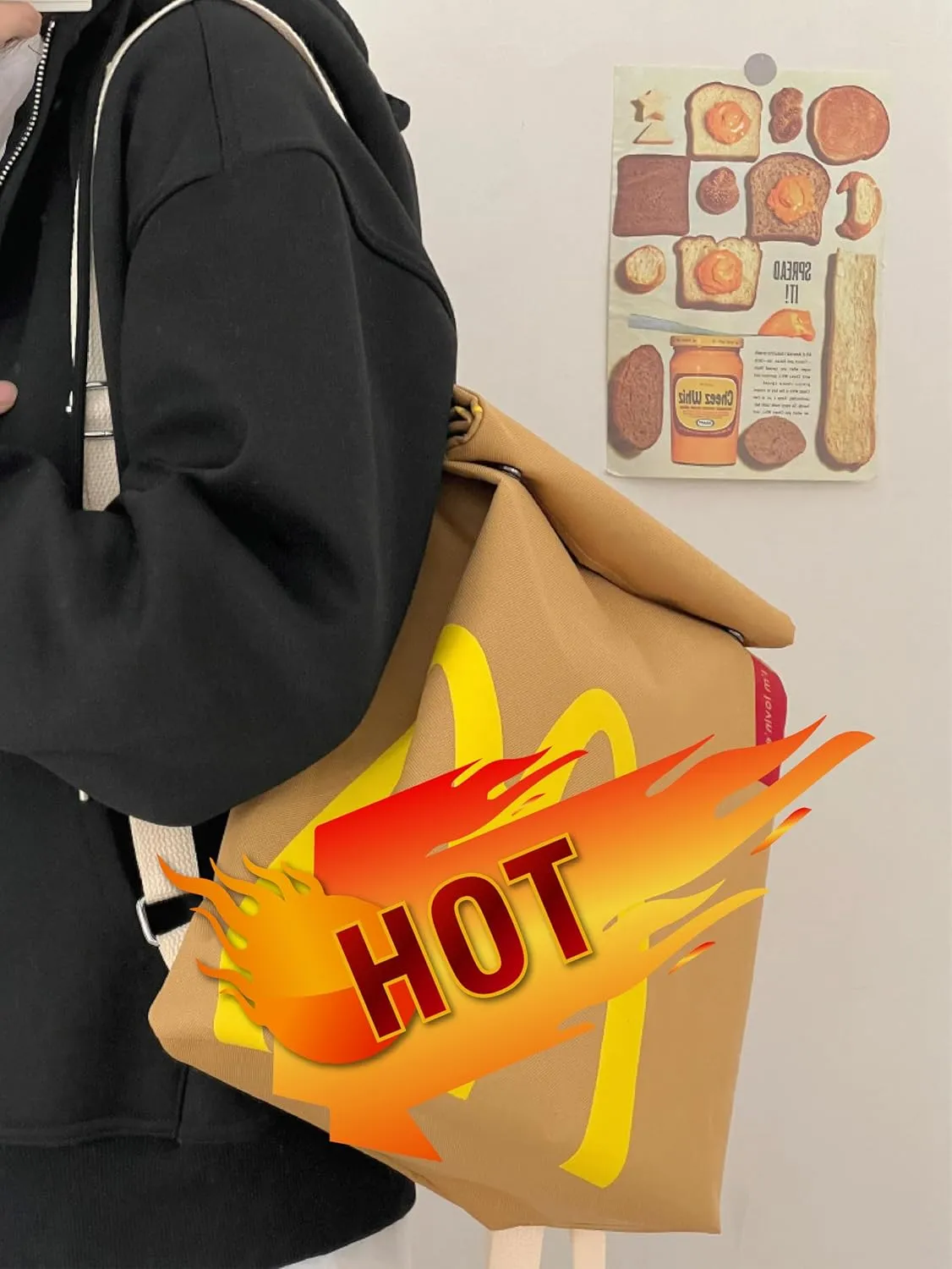 Classic Retro Backpack Bag Creative Imitate Paper Large Capacity Casual Canvas Funny Gift for Women Men