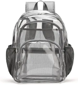 Clear Backpack, Clear Bag Stadium Large See Through Bookbag Heavy Duty PVC Transparent Backpacks for School