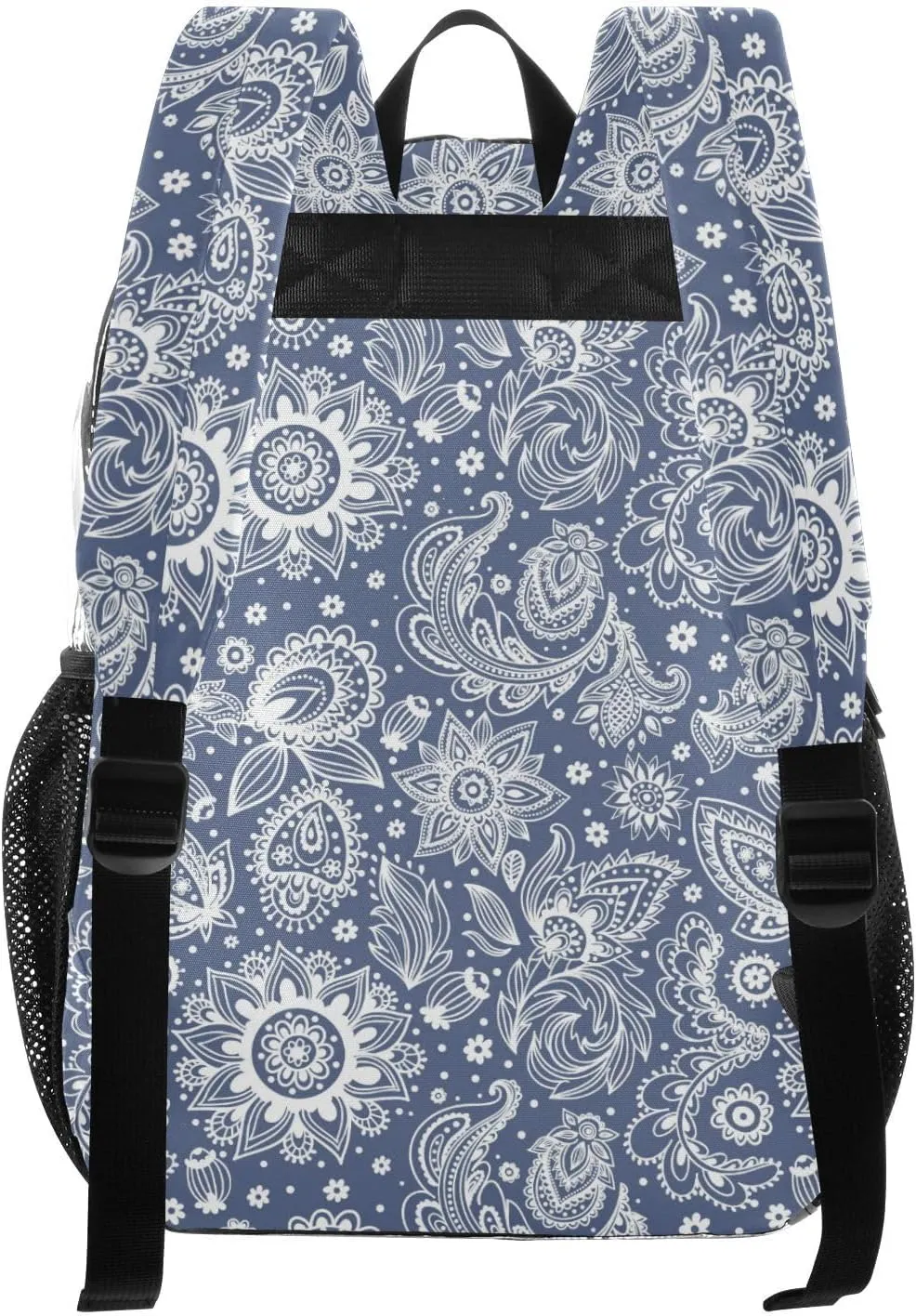 Clear Backpack for Stadium Events School Backpacks Girls Boys heavy duty PVC Waterproof Transparent Plastic Book Bag for Women Work Blue Paisley