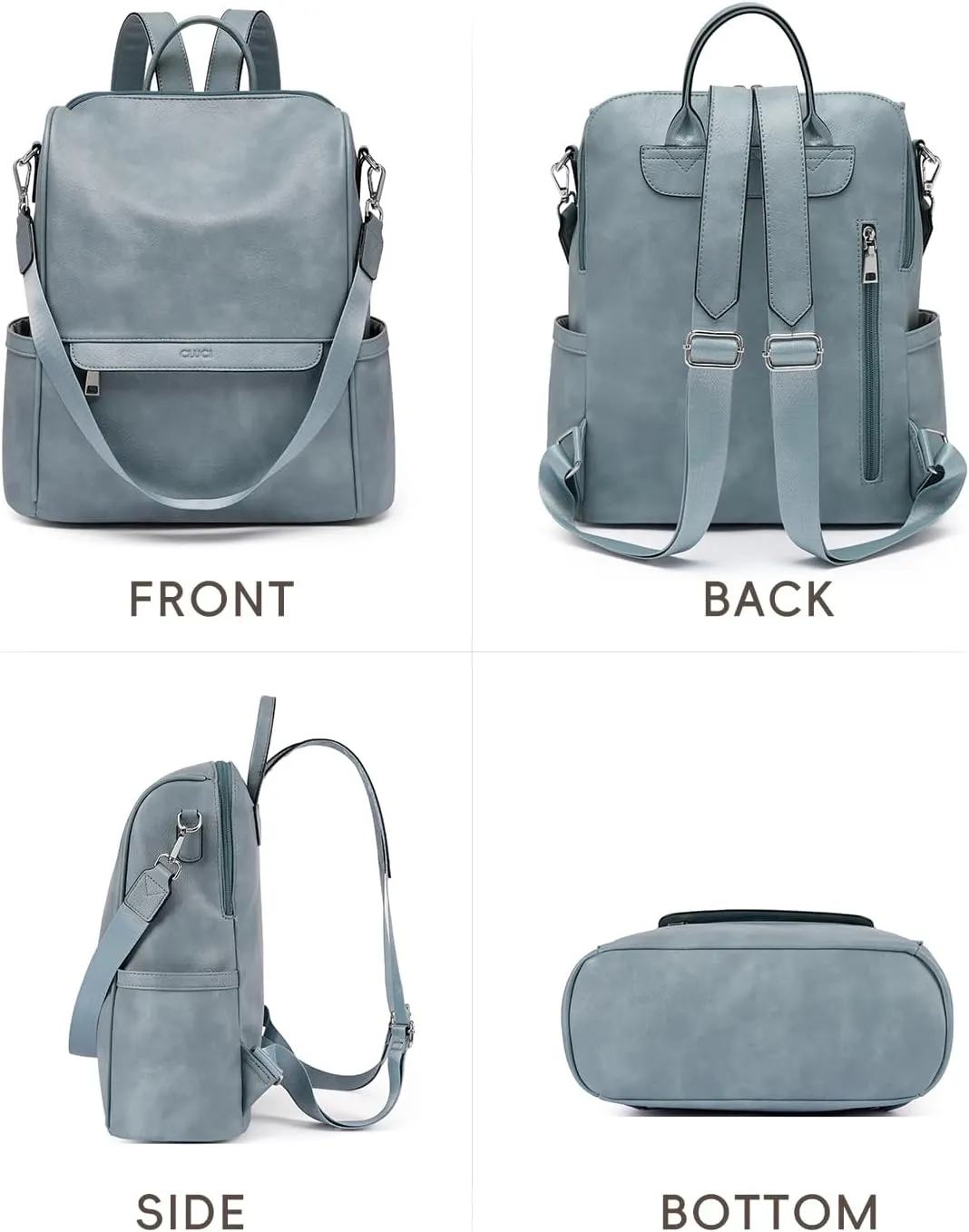 CLUCI Womens Backpack Purse Leather Anti-theft Large Fashion Designer Travel Bag Ladies Shoulder Bags