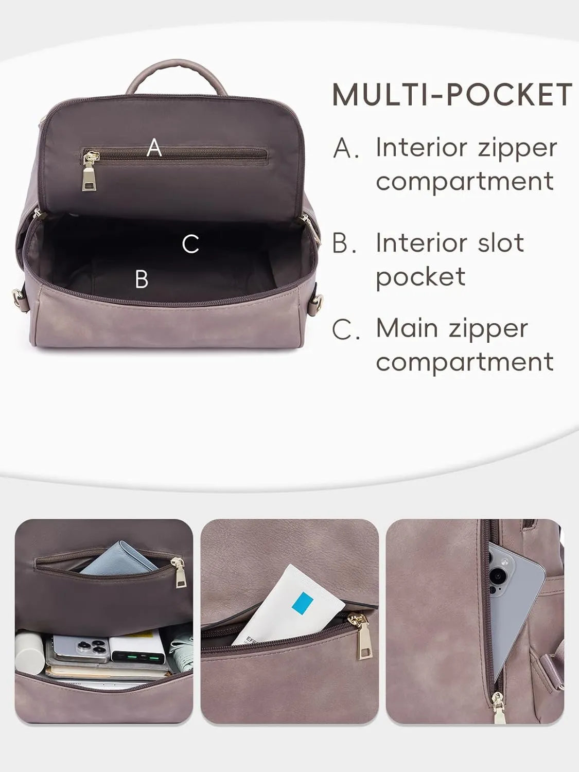 CLUCI Womens Backpack Purse Leather Anti-theft Large Fashion Designer Travel Bag Ladies Shoulder Bags