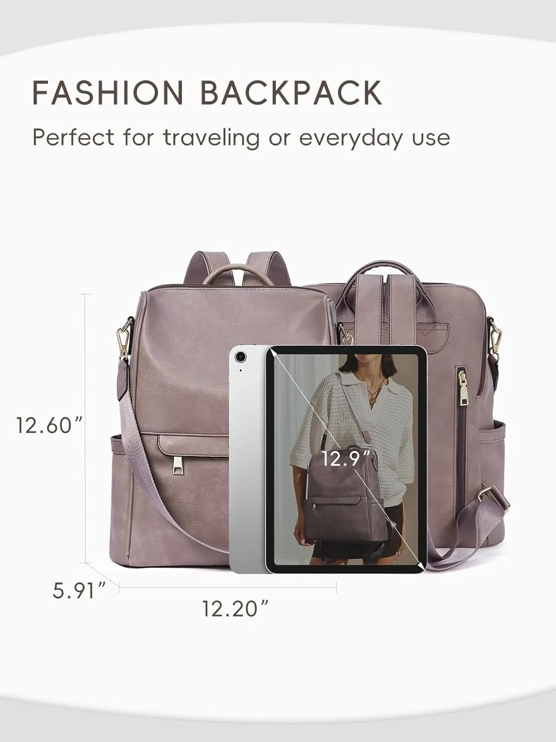 CLUCI Womens Backpack Purse Leather Anti-theft Large Fashion Designer Travel Bag Ladies Shoulder Bags