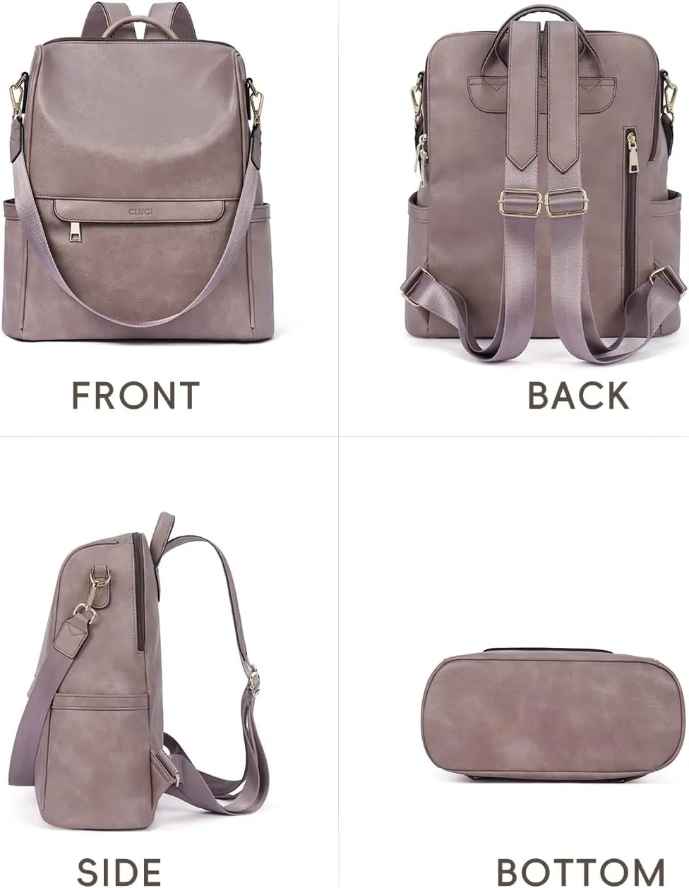 CLUCI Womens Backpack Purse Leather Anti-theft Large Fashion Designer Travel Bag Ladies Shoulder Bags