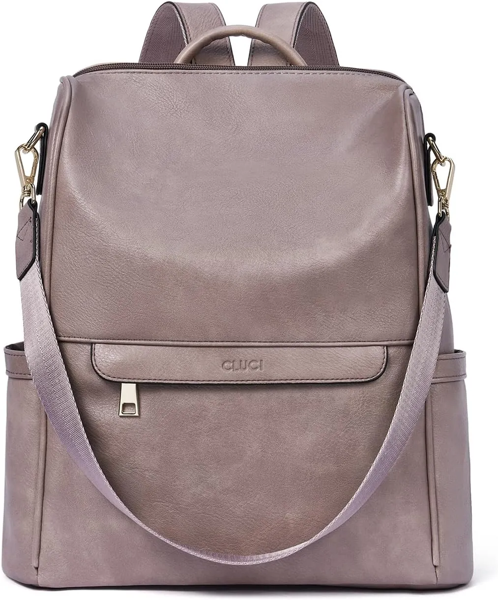 CLUCI Womens Backpack Purse Leather Anti-theft Large Fashion Designer Travel Bag Ladies Shoulder Bags