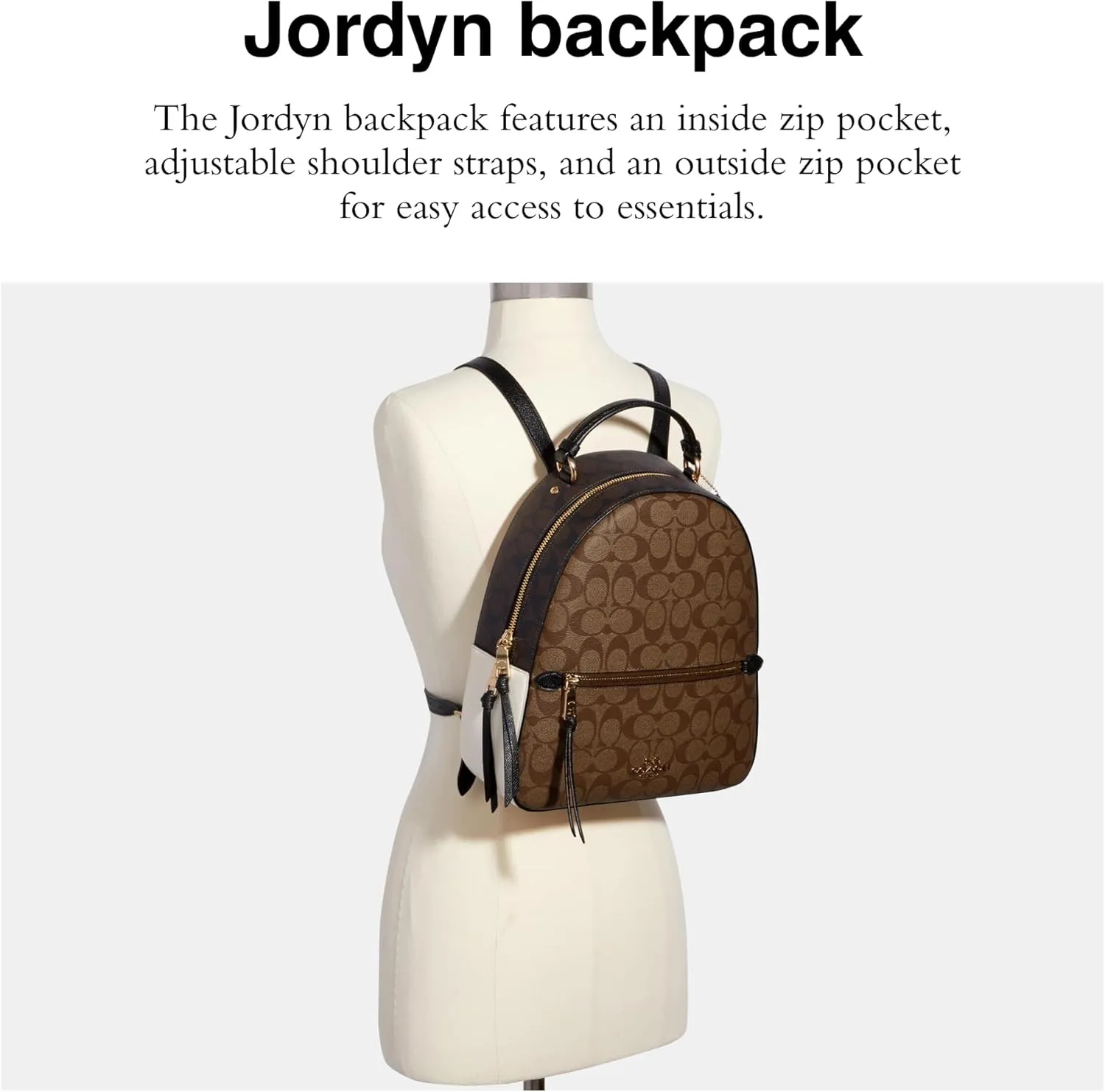 Coach Jordyn Backpack, Khaki Multi