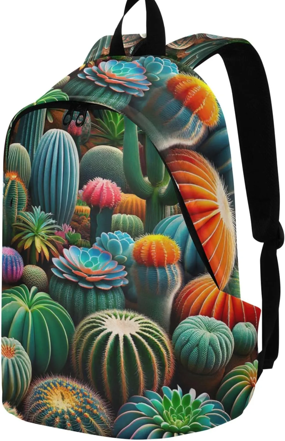 Colorful Succulents Cactus Cool Cute Backpacks for Woman Casual College Bookbag for Teen