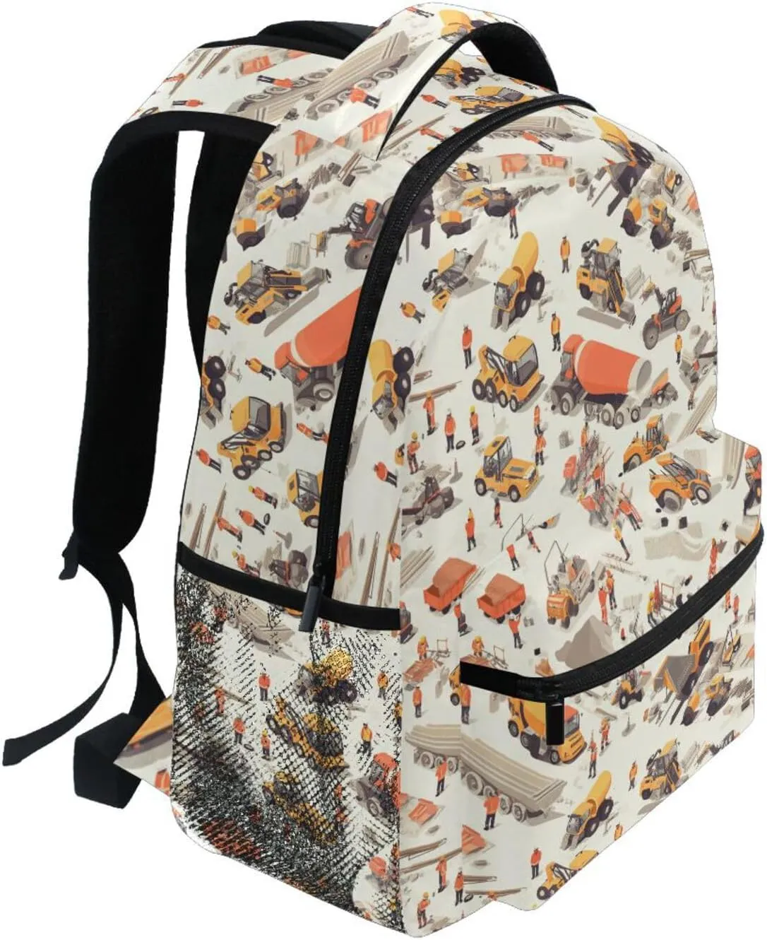 Cool Backpacks for Teens Boys Girls Waterproof Carry On Backpacks with Chest Strap Gift Men & Women Construction Scene Highway Construction Bulldozer