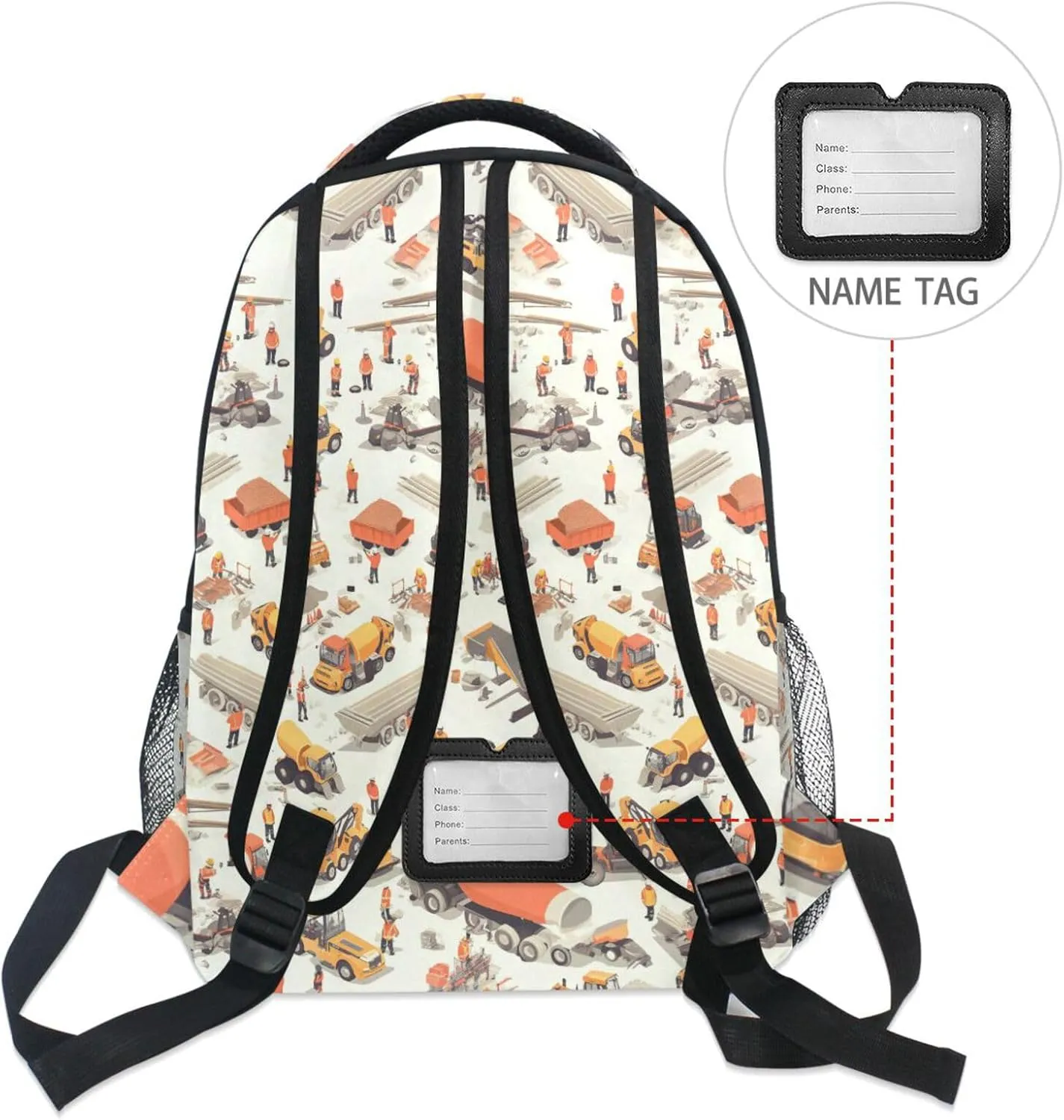 Cool Backpacks for Teens Boys Girls Waterproof Carry On Backpacks with Chest Strap Gift Men & Women Construction Scene Highway Construction Bulldozer