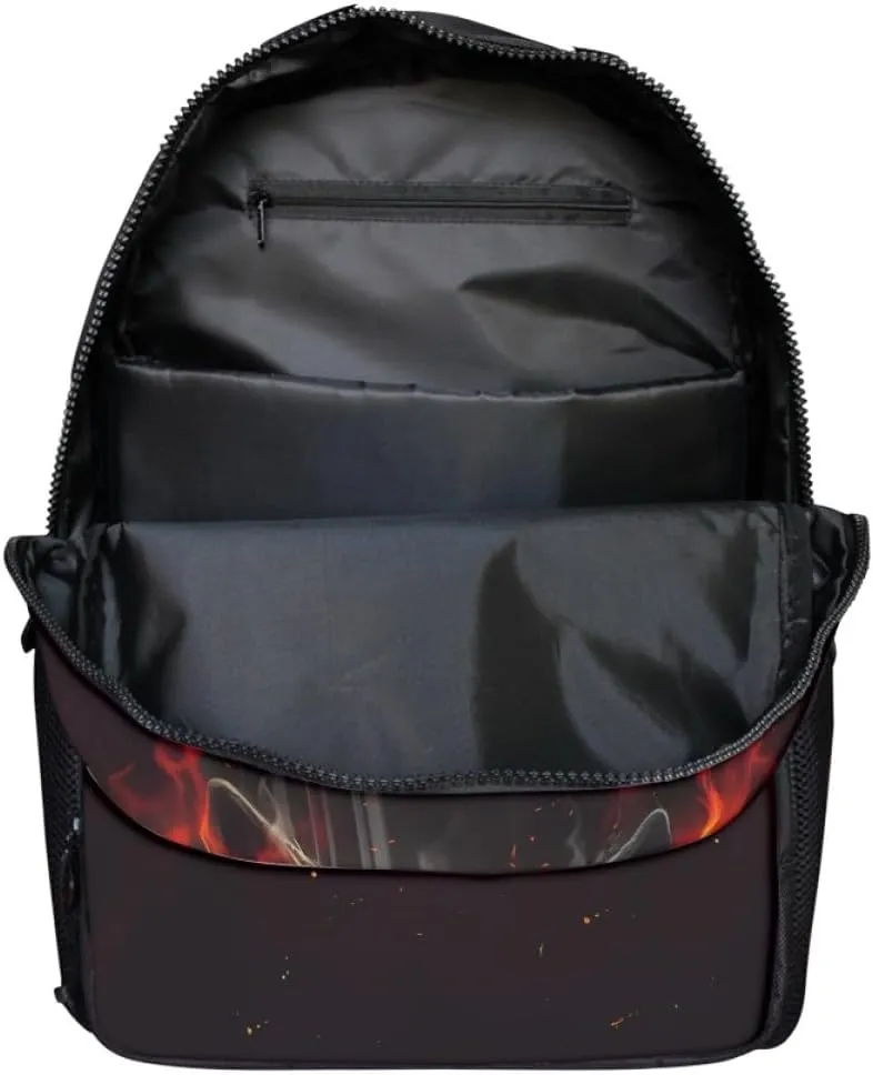 Cool Wolf Fox Animal Printed Backpacks for Boys Kids Teens Casual Soft Comfy Rucksack School Bags for Kindergarten,Red Anger Wolf