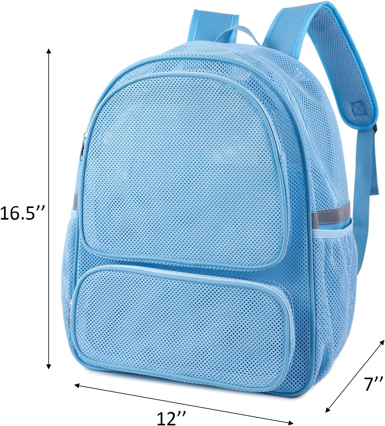 COVAX Mesh Backpack for Adults, Mesh School Bookbag Girls Boys, Semi-transparent net Back Pack for Gym, Work, Sports, Travel (Blue)