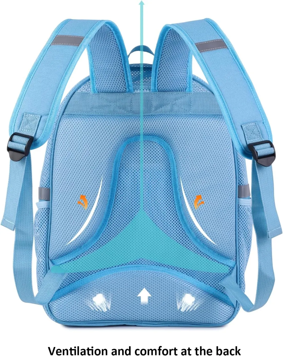 COVAX Mesh Backpack for Adults, Mesh School Bookbag Girls Boys, Semi-transparent net Back Pack for Gym, Work, Sports, Travel (Blue)