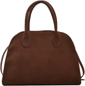 Covelin Women's Retro Suede Tote Bag Ladies' Fashion Shoulder Handbag Top Handle Purse